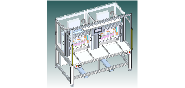 Light guide riveting machine on car trim